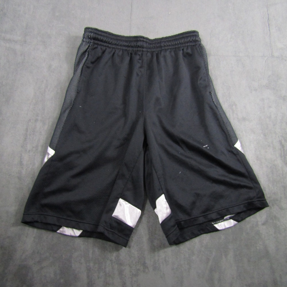 AND1 Basketball Shorts Mens Medium Black Silver Mesh Athletic Gym 00872
